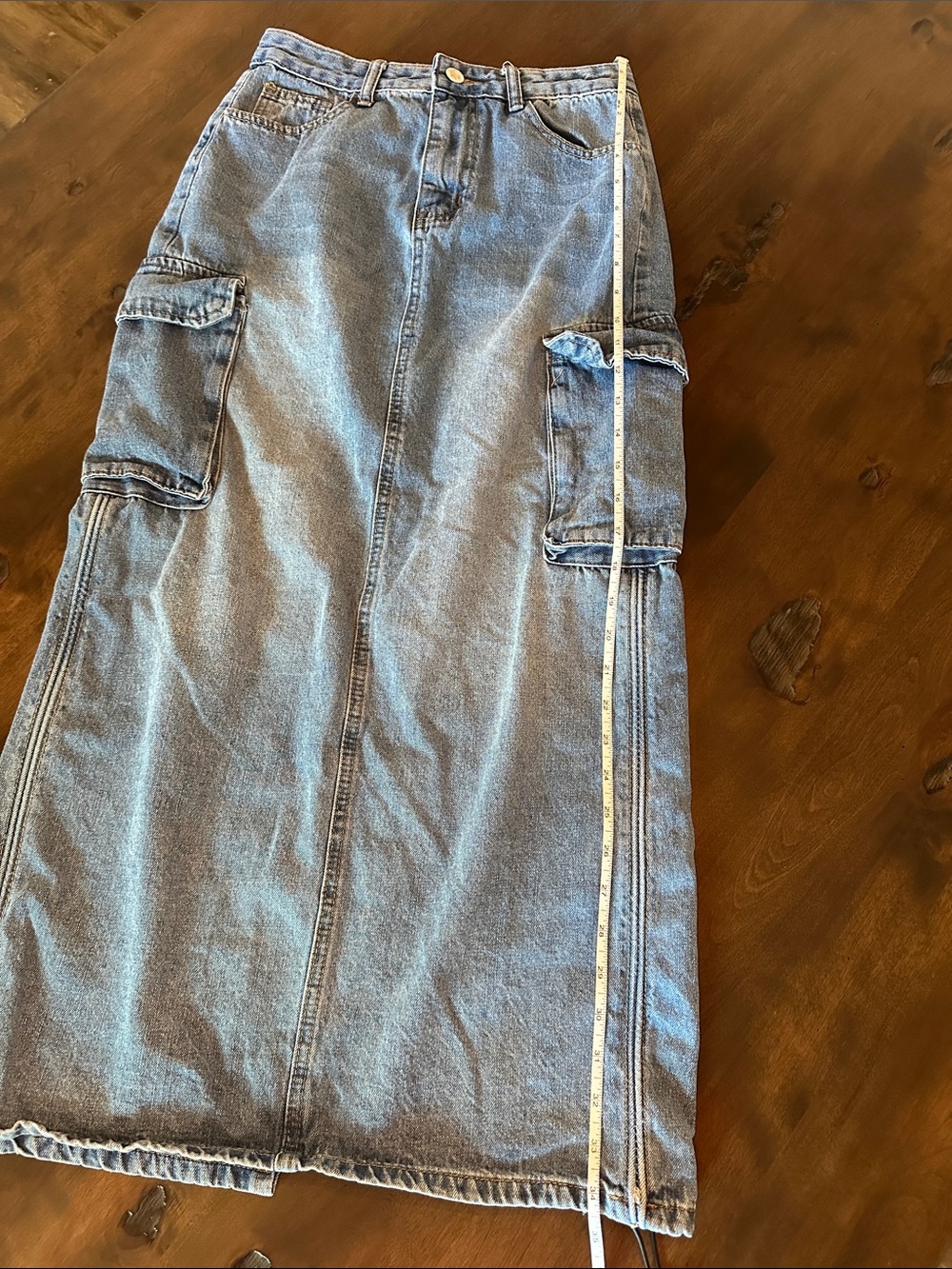 Angel Kiss Light Blue Denim Cargo Skirt Size 3/26 - Picture 13 of 14